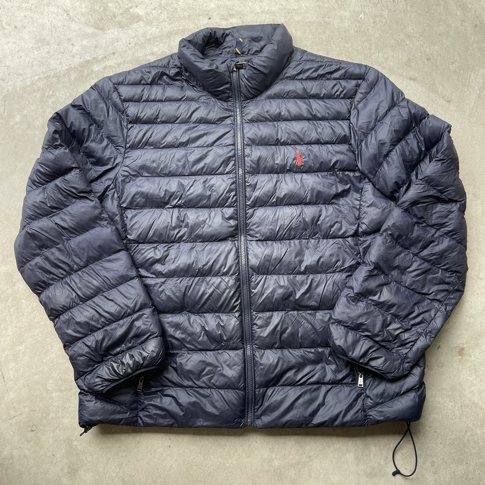 Polo Ralph Lauren Mens XXL Performance Puffer Jacket Navy Packable Coat